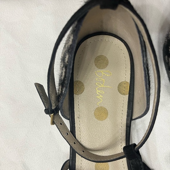 Boden Black and White Animal Print T-Strap Flats - Picture 9 of 9